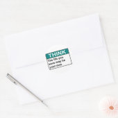 DENK DAT het leven dat je redt, je eigen leven kan Ronde Sticker (Envelop)