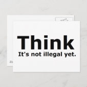 Denk dat het niet illegaal is, maar politiek gedoe briefkaart (Voorkant / Achterkant)