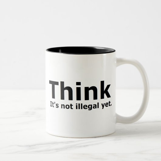 Denk dat het niet illegaal is, maar politiek gedoe tweekleurige koffiemok (Rechts)