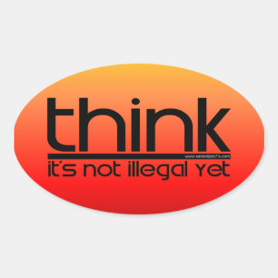 Denk dat het nog niet illegaal is ovale sticker