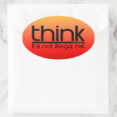 Denk dat het nog niet illegaal is ovale sticker (Tas)
