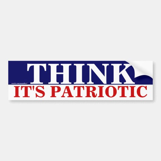 DENK DAT HET PATRIOTISCHE BUMPERSTICKER IS (Voorkant)