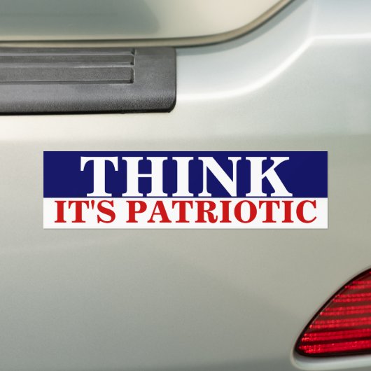 DENK DAT HET PATRIOTISCHE BUMPERSTICKER IS (Op auto)