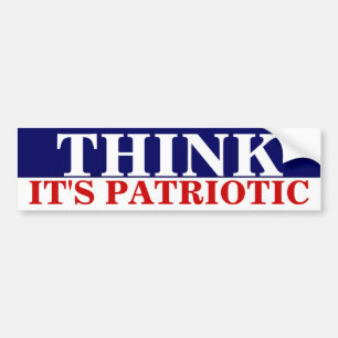 DENK DAT HET PATRIOTISCHE BUMPERSTICKER IS