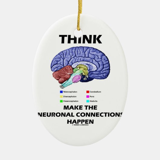 Denk dat je de neuronale verbindingen kunt realise keramisch ornament (Voorkant)