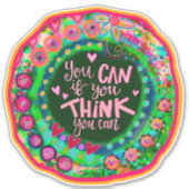 Denk dat je kleurrijke leuke inspiratie kunt sticker (Voorkant)