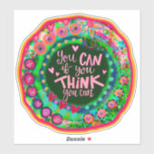 Denk dat je kleurrijke leuke inspiratie kunt sticker (Vel)