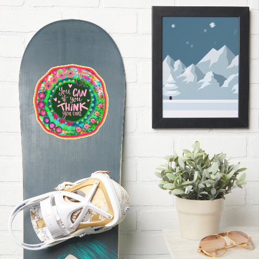 Denk dat je kleurrijke leuke inspiratie kunt sticker (Snowboard)