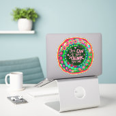 Denk dat je kleurrijke leuke inspiratie kunt sticker (Laptop op bureau)