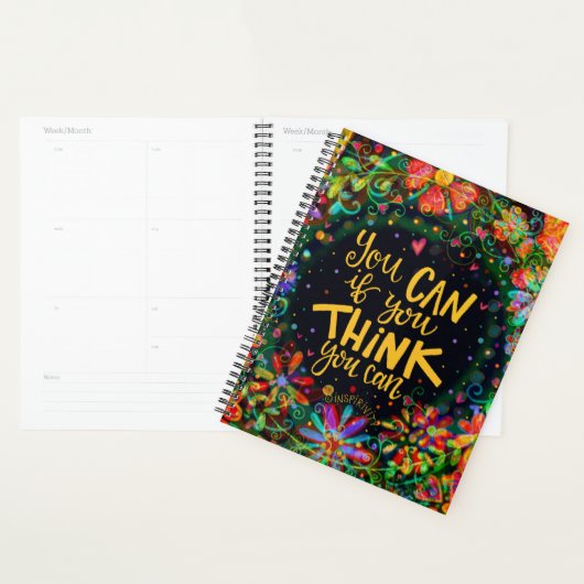 Denk dat je kunt  Inspirerend bloementrendy Planner (Display)