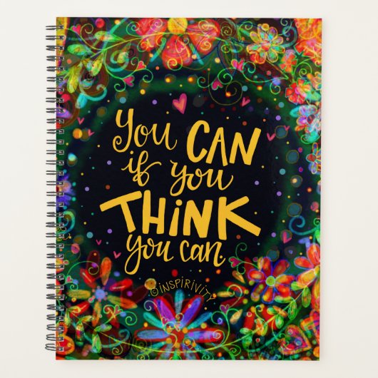 Denk dat je kunt  Inspirerend bloementrendy Planner (Voorkant)