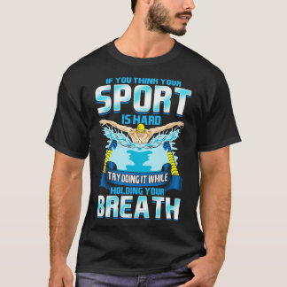Denk dat je sportbeoefening je adem vasthoudt t-shirt