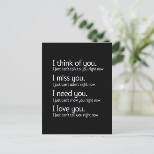 DENK DAT MISS VAN JE RELATIES MOETEN HOUDEN DIE LO BRIEFKAART (Staand voorkant)