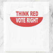 Denk dat Red heeft gestemd Ovale Sticker (Tas)