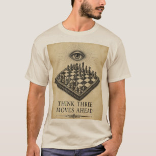 Denk Drie Zetten Vooruit Vintage Schaken T-shirt