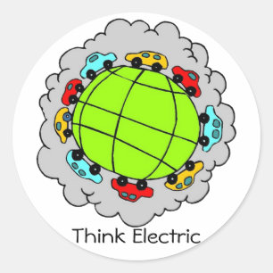 Denk elektrische auto's Sticker
