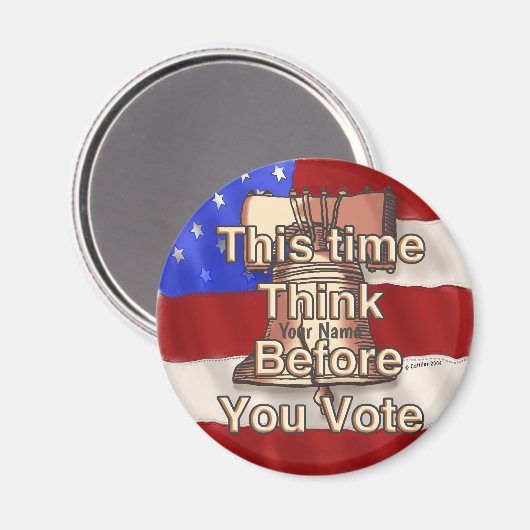 Denk en stem douanenaam magneet (Voorkant / Achterkant)