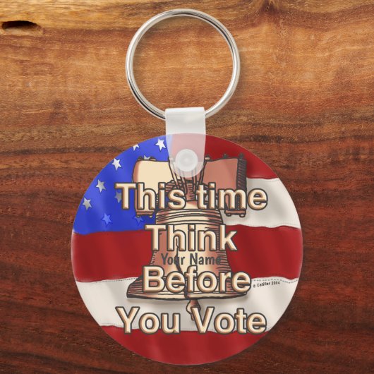 Denk en stem douanenaam sleutelhanger (Voorkant)