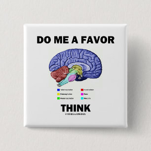 Denk er goed over na (hersenanatomie Humor) Vierkante Button 5,1 Cm