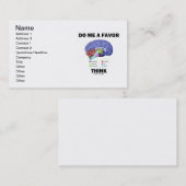 Denk er goed over na (hersenanatomie Humor) Visitekaartje (Voorkant / Achterkant)