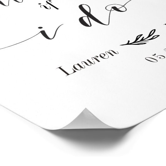 Denk er niet aan als ik een dessert-tafel uithuwt poster (Hoek)