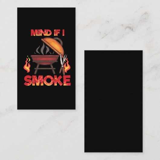 Denk eraan dat ik een vleesmoker moet roken Funny Visitekaartje (Voorkant / Achterkant)