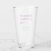 Denk eraan om te hydrateren glas (Achterkant)