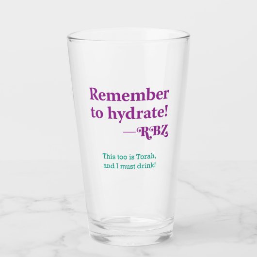 Denk eraan om te hydrateren glas (Voorkant)