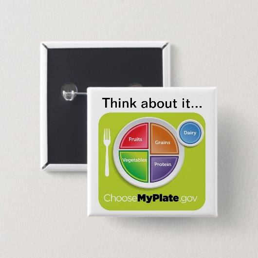 Denk erover na Kies MyPlate Button (Voorkant /achterkant)