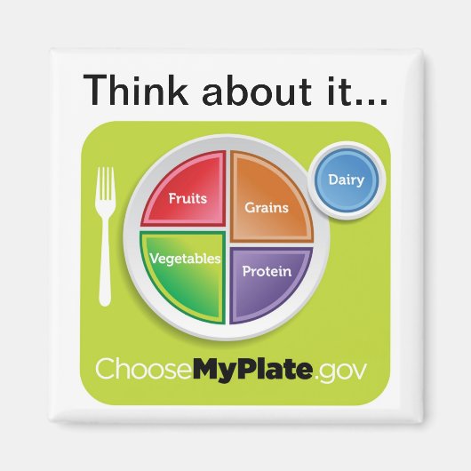 Denk erover na Kies MyPlate Magnet (Voorkant)
