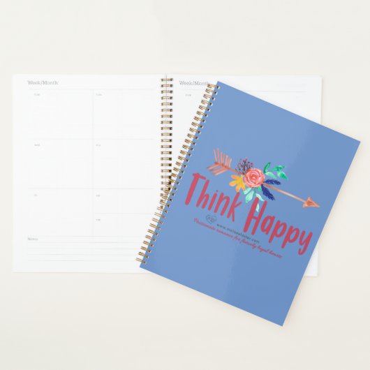 Denk gelukkig blauwe planner (22 x 28 cm) (Display)