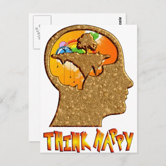 Denk Gelukkig Briefkaart (Voorkant / Achterkant)