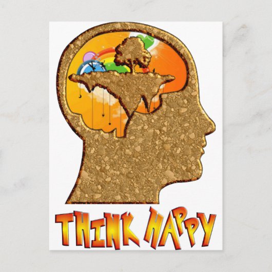 Denk Gelukkig Briefkaart (Voorkant)
