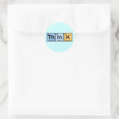 Denk gemaakt van Elementen Ronde Sticker (Tas)