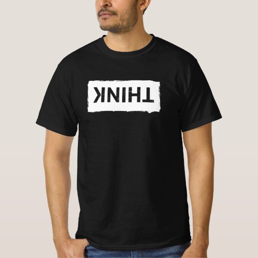 DENK gewoon ... Funny Dumb Nerdy Stupid Typografie T-shirt (Voorkant)