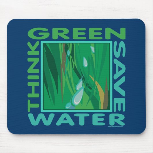 Denk groen, bespaar water muismat (Voorkant)