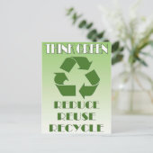 Denk groen briefkaart (Staand voorkant)