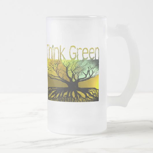 Denk groen matglas bierpul (Rechts)