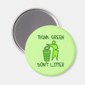 DENK GROEN, NIET ZWERVEN MAGNEET (Voorkant / Achterkant)