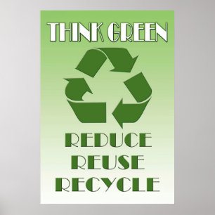 Denk groen poster