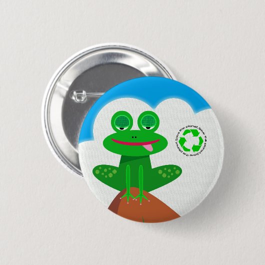 Denk groen: Recycling Awareness Button (Voorkant /achterkant)
