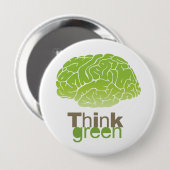 DENK GROEN RONDE BUTTON 4,0 CM (Voorkant /achterkant)