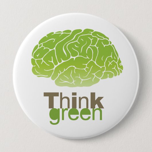 DENK GROEN RONDE BUTTON 4,0 CM (Voorkant)