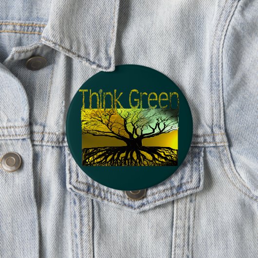 Denk groen ronde button 4,0 cm (In situ)