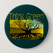 Denk groen ronde button 4,0 cm (Voorkant)