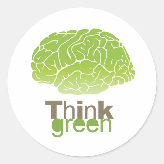 DENK GROEN RONDE STICKER (Voorkant)