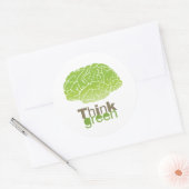 DENK GROEN RONDE STICKER (Envelop)