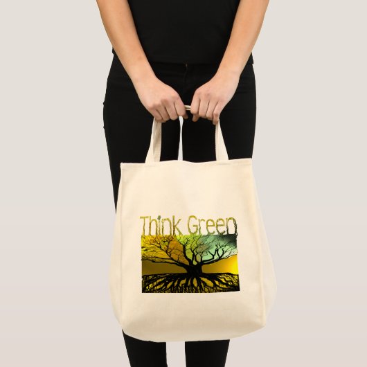 Denk groen tote bag (Voorkant (product))
