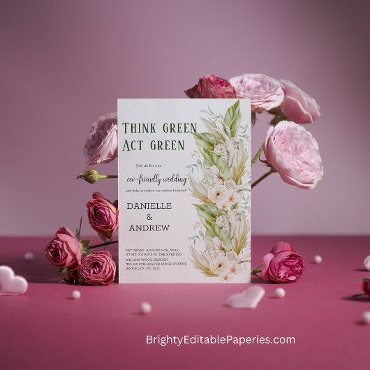 Denk Groene Akte Groene Milieuvriendelijke Bruilof Poster