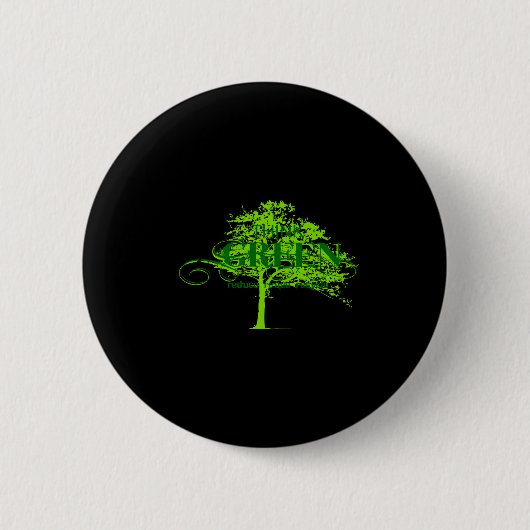 Denk Groene T-shirt  Ronde Button 5,7 Cm (Voorkant)